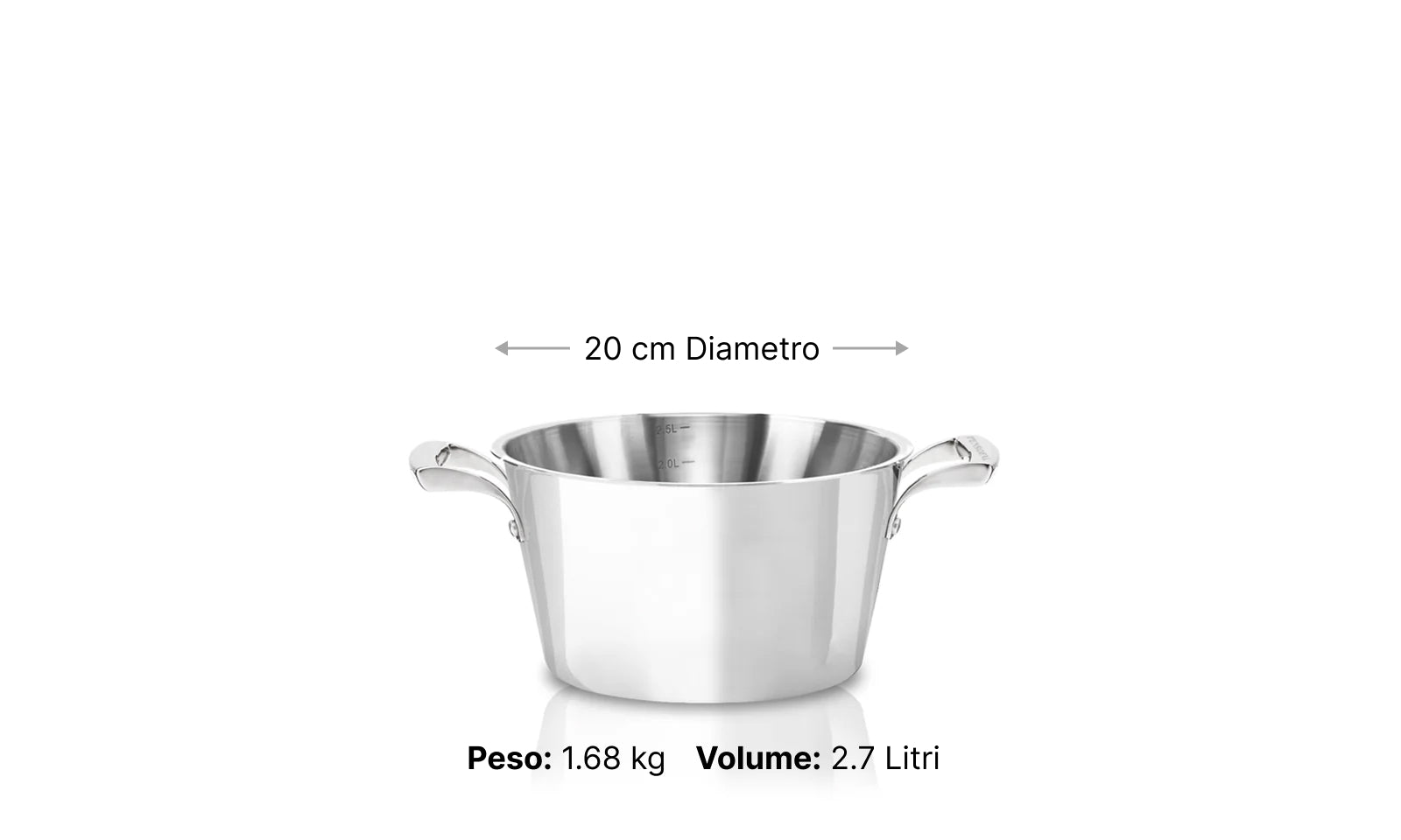 Saucepan two handles with lid