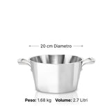 Saucepan two handles with lid