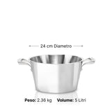 Saucepan two handles with lid