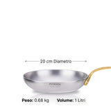 High Frypan with casted brass handle