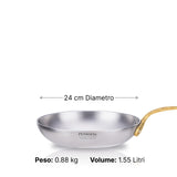 High Frypan with casted brass handle