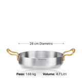 Straight Skillet two casted brass handles