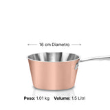 Casseruola un manico con coperchio inox