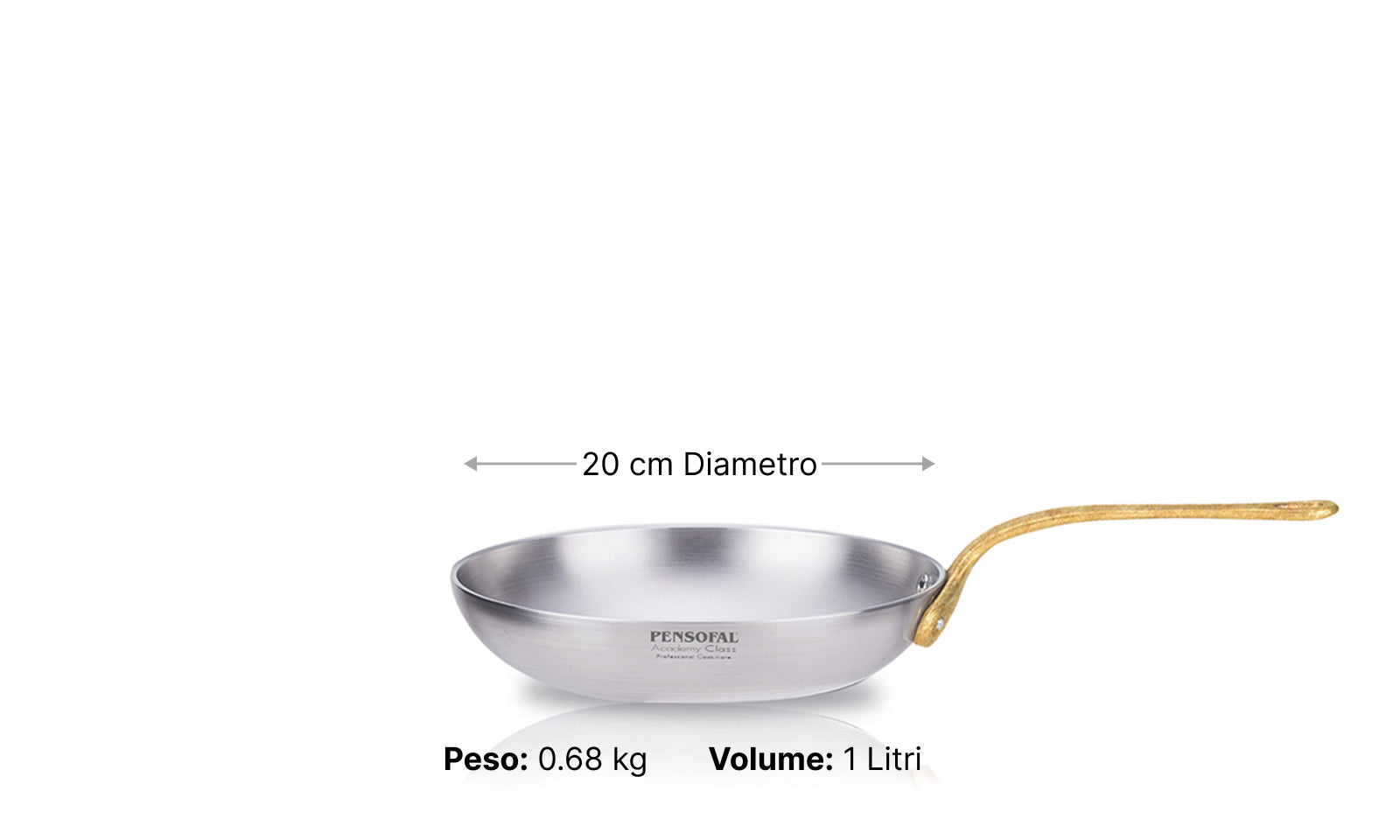 Padella alta con manico in fusione di ottone