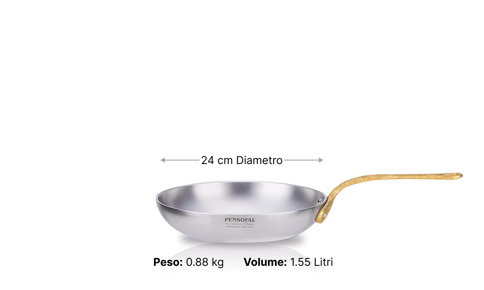 Padella alta con manico in fusione di ottone