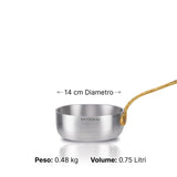 Padella mini con manico in fusione di ottone