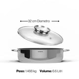 Jumbo cylindrical pan 2 handles + lid Dosaroma - New Era