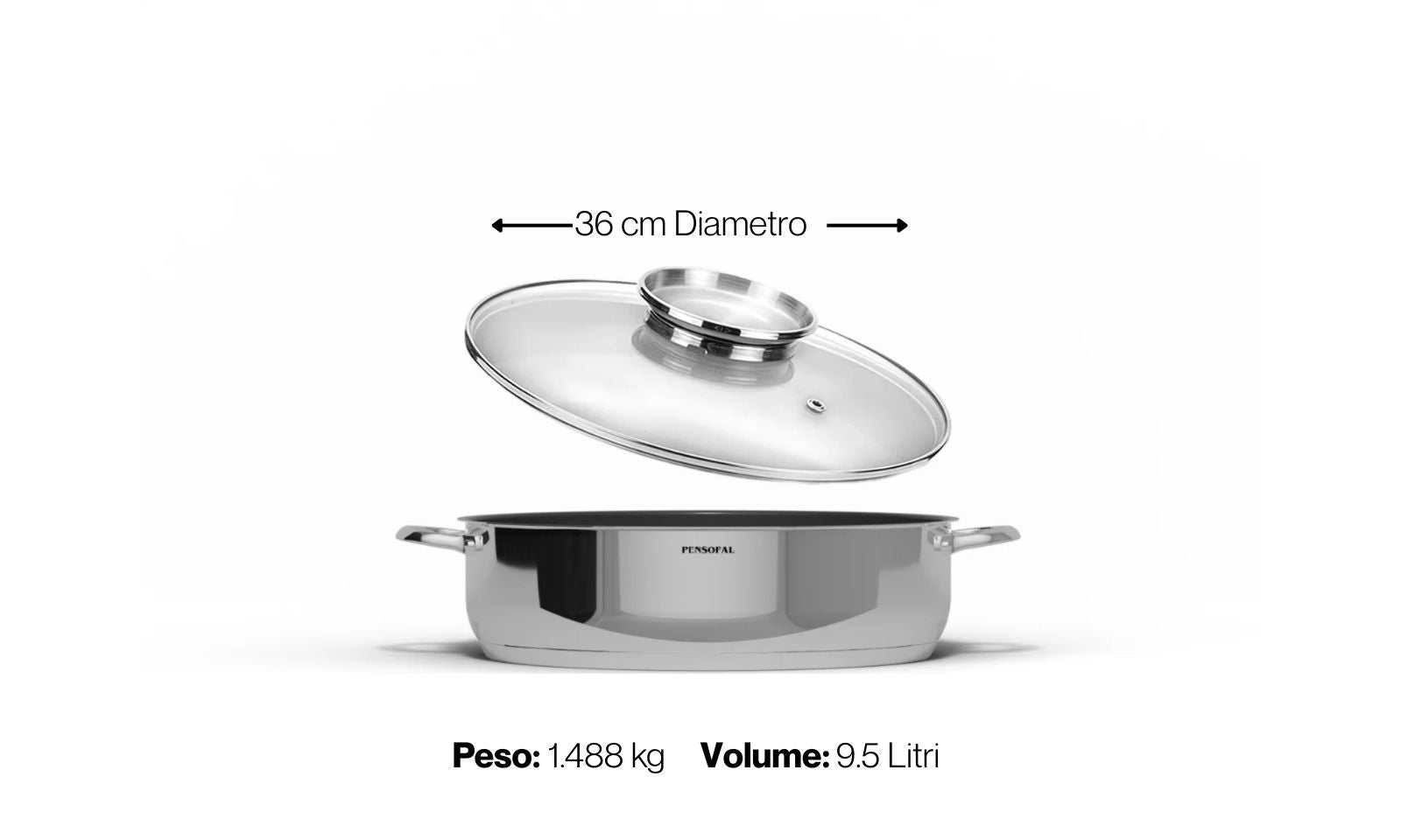 Jumbo cylindrical pan 2 handles + lid Dosaroma - New Era