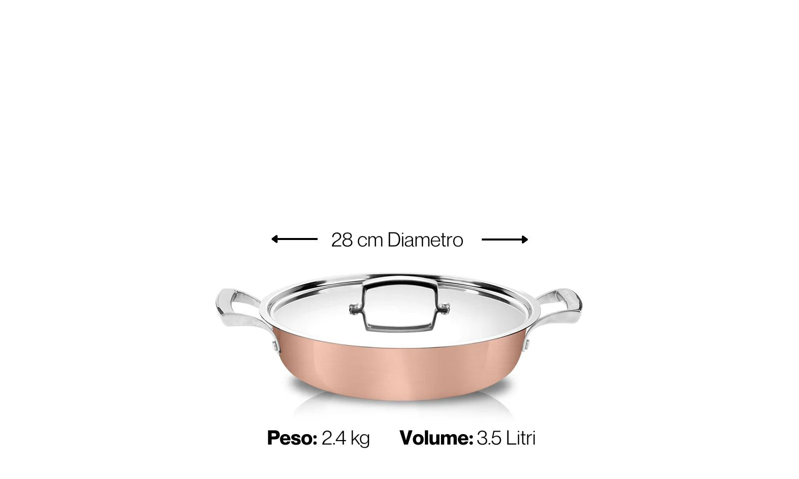 Skillet two handles with lid