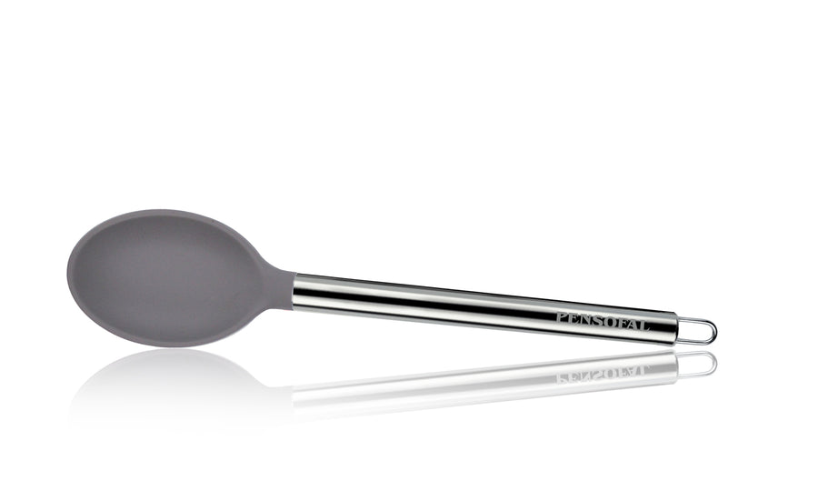 Cucchiaione in silicone con manico in acciaio inox